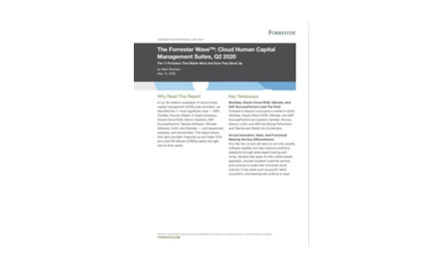 Forrester Wave ™ Cloud Human Capital Management Suites, Q2 2020